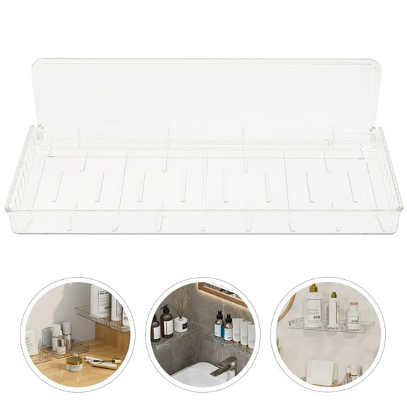 CIMAXIC 1Pack Wall Shelves Clear Shelves Rectangular Shape Plastic Material Home Organization And Travel Use