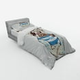 thumbnail image 2 of Ambesonne Pug Bedding Set 3 Pcs, Pirate Dog Conqueror of Sea, Twin, Brown Blue, 2 of 2