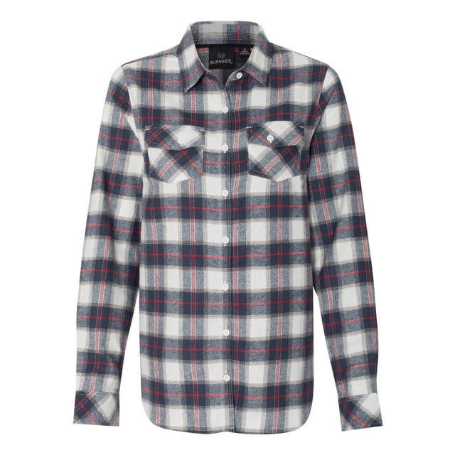 Chemise en Flanelle à Manches Longues Teinte en Fil pour Femmes, 3TG, Blanc Rouge