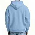 thumbnail image 4 of Eryao Oversized Hooded Sweatshirt Men Waffle Long Sleeve Pullover Hoodies Soft lIGHTWEIGHT Athletic Drawstring Hoodie with Pocket,Blue,M, 4 of 8