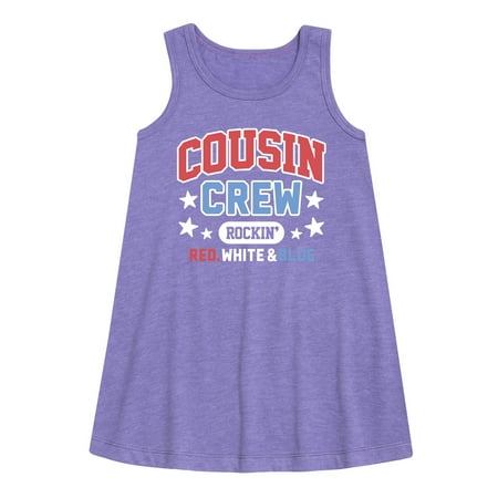 

Instant Message - Cousin Crew Red White Blue - Toddler & Youth Girls A-line Dress