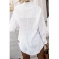 thumbnail image 3 of Women's Beige Chest Pocket Buttoned Loose Fit Shirt, 3 of 5