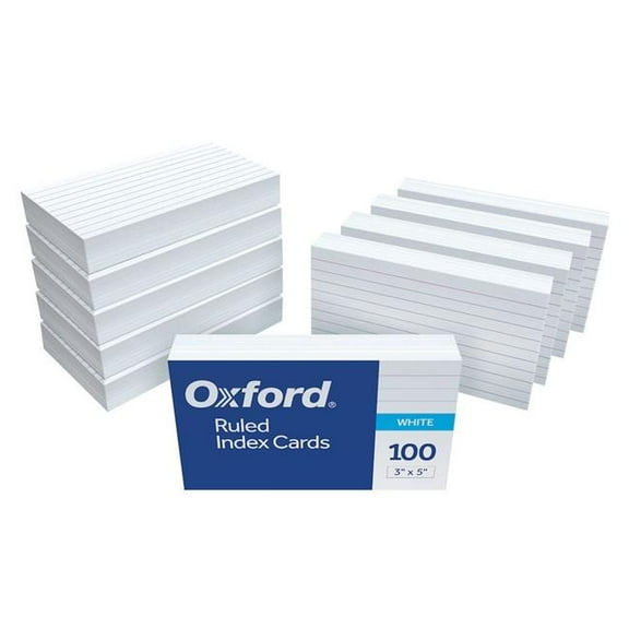 TOPS Products 98833 3 x 5 in. Oxford Ruled Index Cards, White - 10 Packs of 100