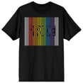 thumbnail image 1 of Pride - Rainbow Striped Pride Black T-Shirt, 1 of 2
