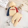 thumbnail image 2 of Baby Boy Outfits Boys Girls Clothes Personality Long Sleeve Pullover Sweatshirt Pants Set 2Pcs Boy Baby Clothes Beige 6 Months-9 Months, 2 of 7