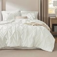 thumbnail image 2 of Queen Comforter Set Ivory - Bed in a Bag Queen Size Bedding 7 Pieces, GentleSoft™ Pintuck Bed Set Gift for Family, Pinch Pleat All Season Comforter with Sheets, Pillowcases & Shams, 2 of 5