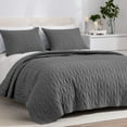 thumbnail image 2 of Cotton Reversible 3 Piece Quilt Set G-dark Gray - King, 2 of 5