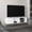 White, variant on Particle Board, 63" Wide Construction | For TV Room, Three Open Shelves | Provides Storage for Decorative Items