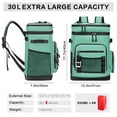 thumbnail image 2 of Mochila aislante impermeable Cooler Hulongo 30 L, color verde, 2 of 7