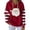 r-851Red179, variant on CAIVO Sweatshirts Women Ribbed Hoodie Soft Comfort Adjustable Drawstring Front Pocket Cute Santa Face Print Striped Sleeve Patchwork Pullover Hoodie Christmas Holiday Casual Streetwear Holiday Tops