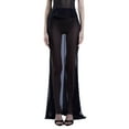 thumbnail image 1 of Coduop Women's Sheer Mesh Fishtail Long Skirts High Waist Zip Up Floor Length Fishtail Skirts, 1 of 3