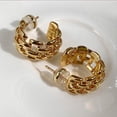 thumbnail image 1 of Europa y América Desplazamientos Versátil Masa frita Cadena torcida Bobinado Pendientes circulares tejidos Temperamento s925 Clavos de oreja blancos Mujer, 1 of 5