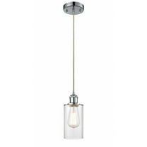 516-1P-PC-G802 Innovations Lighting Clymer - 1 Light Cord Hung Mini Pendant In Art Deco Style-10 Inches Tall and 3.88 Inches Wide-Polished Chrome