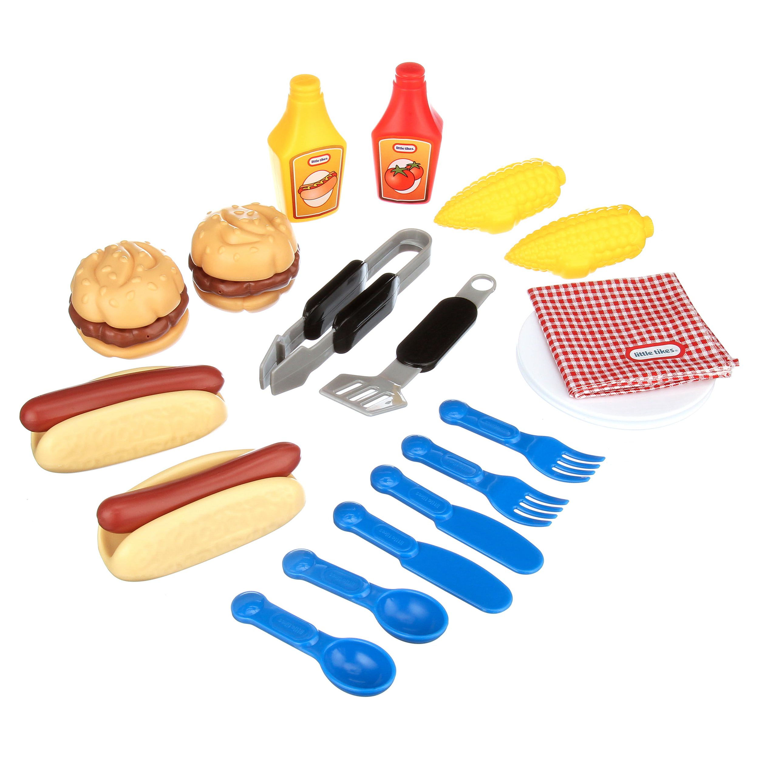 Little Tikes Backyard Barbeque, 26- Piece Plastic Play Food Toys Pretend Play Set, Grillin' Goodies for Picnic Pretend Play, Multicolor- for Kids Toddlers Girls Boys Ages 3 4 5+ - image 4 of 8