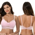 thumbnail image 5 of Curve Muse Plus Size Nursing Cotton Unlined Wirefree Bra With Lace Trim-2 PK-PINK,LAVENDER-36D, 5 of 7