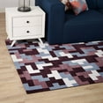 thumbnail image 7 of Modway Andela Interlocking Block Mosaic 5x8 Area Rug in Multicolored Red and Light Blue, 7 of 7