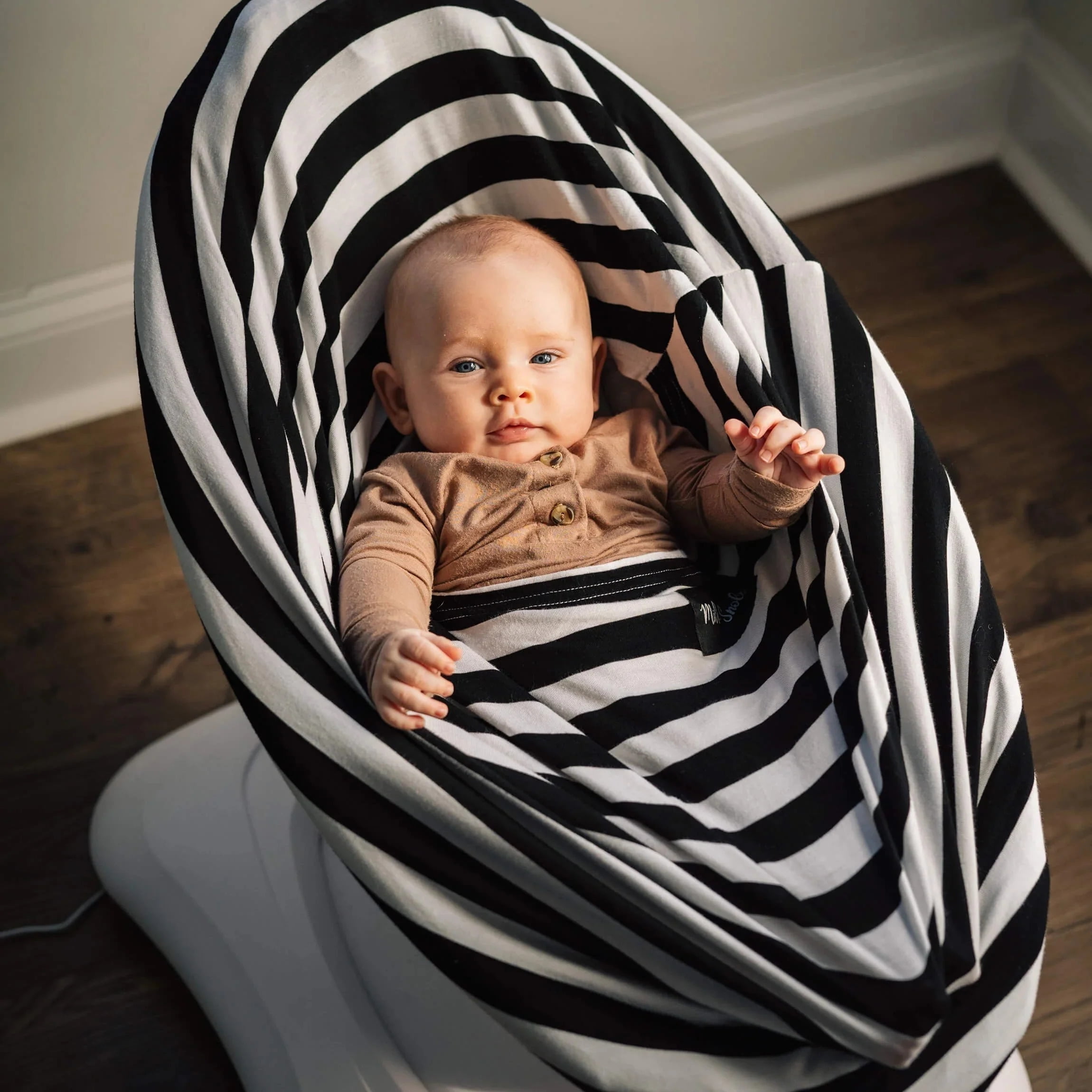 Milk Snob Signature Stripe 5-in-1 Baby Nursing and Car Seat Cover - Multi-Use Canopy