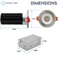 thumbnail image 4 of LUXRITE 2 In. LED Recessed Light, Round White & Brushed Nickel Interchangeable Trim, 5CCT, 1000LM, 15W, Dimmable 12 Pack, 4 of 7