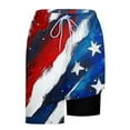 thumbnail image 5 of Chiccall Mens Shorts Independence Day Flag Printed Shorts Elastic Waist Drawstring Summer Beach Swim Trunks with Pockets, 5 of 6
