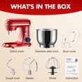 thumbnail image 4 of CEBORY 4 QT 3-in-1 Stand Mixer, 10-Speed Tilt-Head Electric Kitchen Mixer with Dough Hook, Beater, Whisk, and Stainless Steel Bowl for Home Baking, 4 of 7