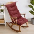 thumbnail image 3 of Millsilo 38" x 17" x 3" Indoor Tufted Rocking Chair Cushion & Seat Pad with Non-Slip Base & Secure Ties — Deep Red, 3 of 10