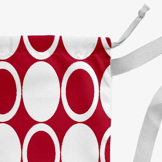 Simply Daisy Small Mod Circles 28 x 36 in Red Laundry Bag
