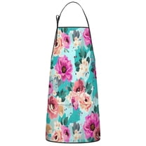 Pioneer Flower Floral Print Pattern Apron-Garden Aprons for Women with Pockets-Cotton Linen Waterproof Kitchen Cooking Gardening Aprons Adjustable for Kitchen,Cooking,BBQ and Salon 33x27 Inch