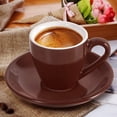 thumbnail image 2 of Porcelain Espresso Cup with Saucer, Espresso shot Cup, 80ml/2.7Oz - Brown, 2 of 5