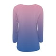 thumbnail image 3 of Women's Ombre Color Fleece Pullover Sweater, Soft Plush Long Sleeve Crewneck Top with Two Front Pockets for Casual Comfort, Daily Wear and Cozy Outfits Blue L, 3 of 4