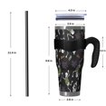 thumbnail image 4 of 40oz Tumbler,Halloween Skeleton Ghost Pattern Insulated Tumblers with Removable Handle,Stainless Steel Double Vacuum Coffee Tumbler Cup with Straw for Home,Office,Travel,Party, 4 of 5