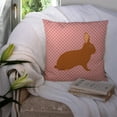 thumbnail image 3 of Carolines Treasures BB7969PW1414 Rex Rabbit Pink Check Fabric Decorative Pillow, 14 x 14 in., 3 of 4