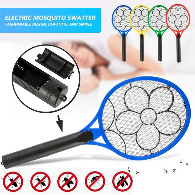 Raquette Anti-Insectes Électrique Anti-Mouches Tueur de Moustiques Raquette & Raquette Électrique Anti-Insectes Sûr au Toucher Intérieur & Extérieur Raquette Électrique Anti-Mouches