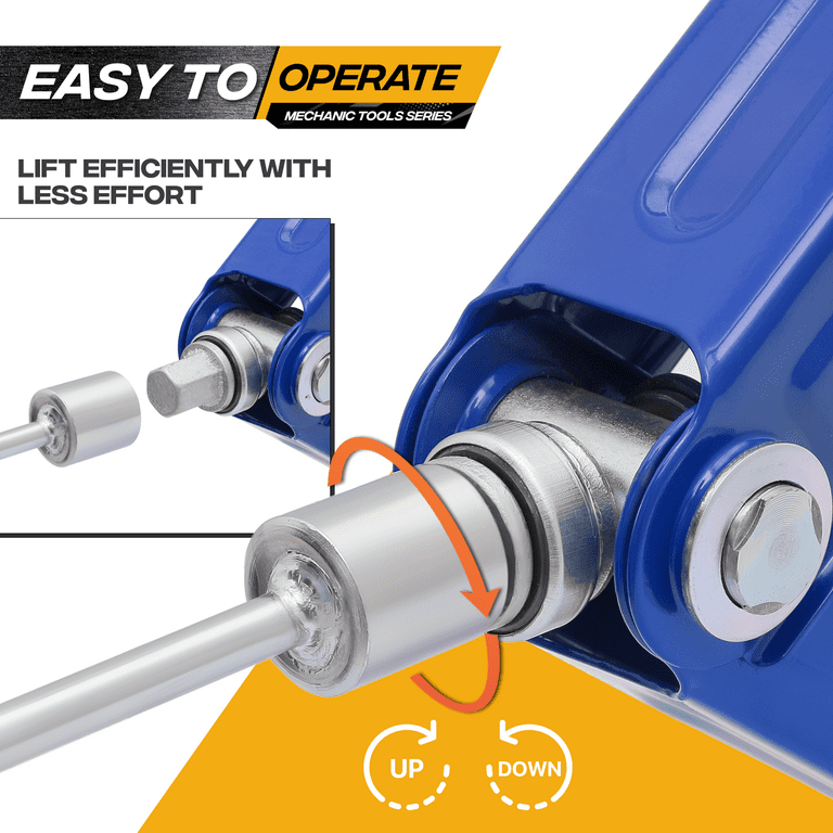 Auto Dynasty 4-Pack Scissor Jacks - 2.5 Ton (5000LBS) RV Stabilizer Jacks With Crank Handles, Blue