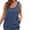 Navy, variant on Women's Waffle Knit Tank Tops Casual Loose Scoop Neck Button Plus Size Sleeveless Shirts Solid Color Blouses (XL, Khaki)