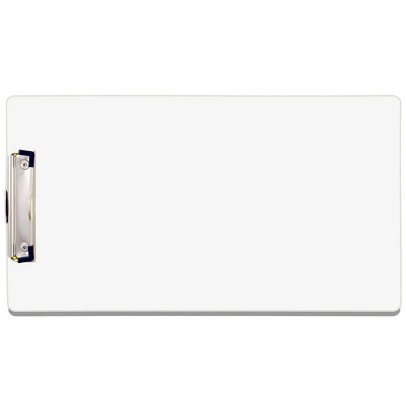 8.5x14 Clipboard Acrylic Panel Featuring a Low Profile Clip White