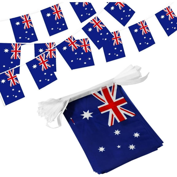 Anley Australia String Flag Pennant Flags, Patriotic Events 26th of January Australia Day Australian National Day Decoration Sports Bars - 33 Feet 38 Flags