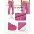 thumbnail image 4 of TEMOFON Sweatpants for Women Drawstring Elastic Low Waist Pants Straight Leg Low Rise Sweatpants Pants for jogger Pink Sweatpants with Pockets, 4 of 9