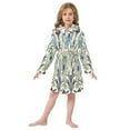 thumbnail image 6 of FORMRS Niños Bathrobe Unisex Hooded Robe Soft Plush Pajamas Sleepwear, Size 2-3T, Blue Floral Pattern, 6 of 7