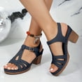 thumbnail image 3 of IUJSOY Summer Sandals for Women 2025 T-Strap Stacked High Heel Buckle Ankle Strap Dress Shoes, 3 of 5