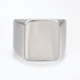thumbnail image 3 of QQTDFG 316 Stainless Steel Band Rings Men Wide Band Ring Rectangle Black Gold Z695-7-Silver, 3 of 3