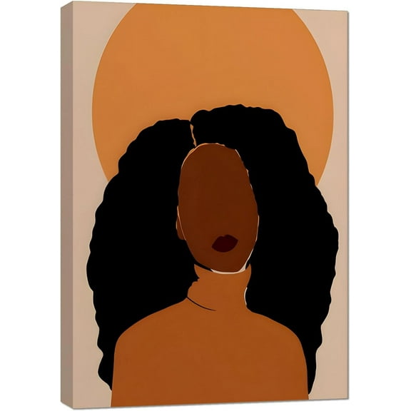 Aaheei Black Woman Art, Boho Black Art, Woman And Flower Canvas Print Wall Art, Flower Art, Afro Girl Wall Decor, Afro Art, Fashion Posters, Decorations, Ready to Hang