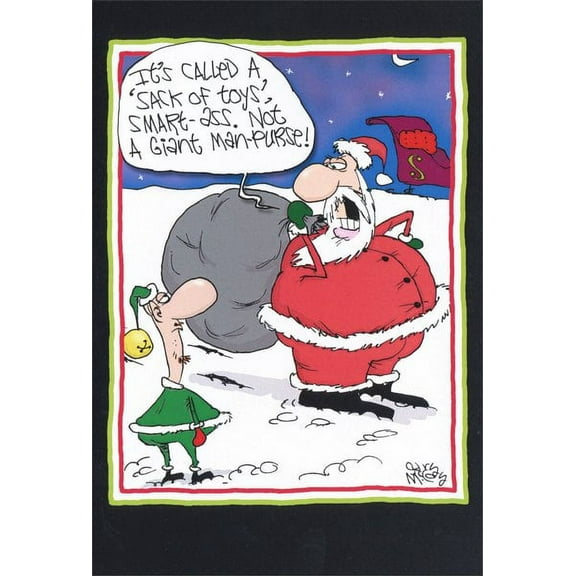 Nobleworks Man Purse Funny / Humorous Christmas Card (1 card/1 envelope)