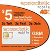 SpeedTalk Mobile T-Mobile Compatible Preloaded $5 Standard Micro and Nano Prepaid SIM Card
