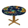 thumbnail image 3 of Fitted Round Tablecloth Floral Rooster,colorful poultry Table cover,Elastic Edged Table Cloth Fits Round Tables, 3 of 8