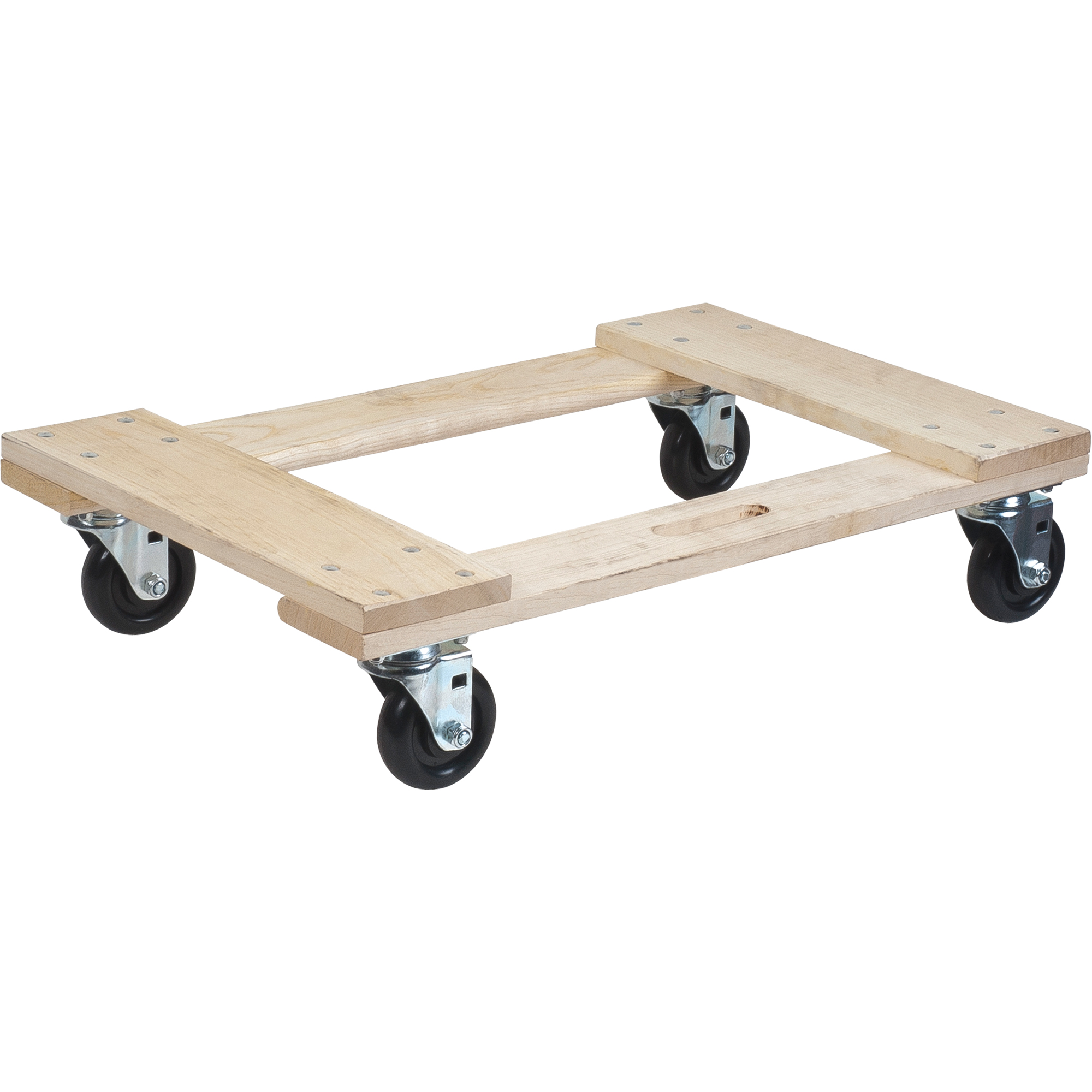 Kleton Hardwood Dolly, 18Inch Width, 24Inch Length, 900 lbs Capacity, 3Inch Polyolefin