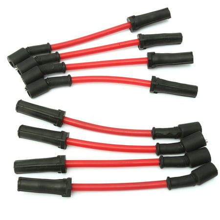 10mm Spark Plug Ignition Wires Set LS1 LS2 LS3 LS6 LS7 Red For Chevy Chevrolet Avalanche Camaro GMC Savana  Escalade (Best Spark Plug Wires For Ls1)