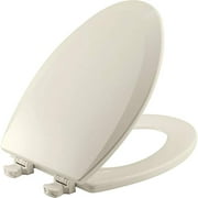 CHURCH 585EC 346 Toilet Seat with Easy Clean & Change Hinge, ELONGATED, Durable Enameled Wood, Biscuit/Linen