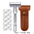 thumbnail image 1 of Er na New Adjustable Double Edge Shaving Safety Razor Shaver Blades Zinc Alloy Chrome Razors With 5 blades, 1 of 11
