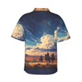 thumbnail image 3 of Daiia Western Desert Cloud Cowboy Hawaiian Shirt for Men Gentle Cotton Regular Short Sleeve Casual-Medium, 3 of 9