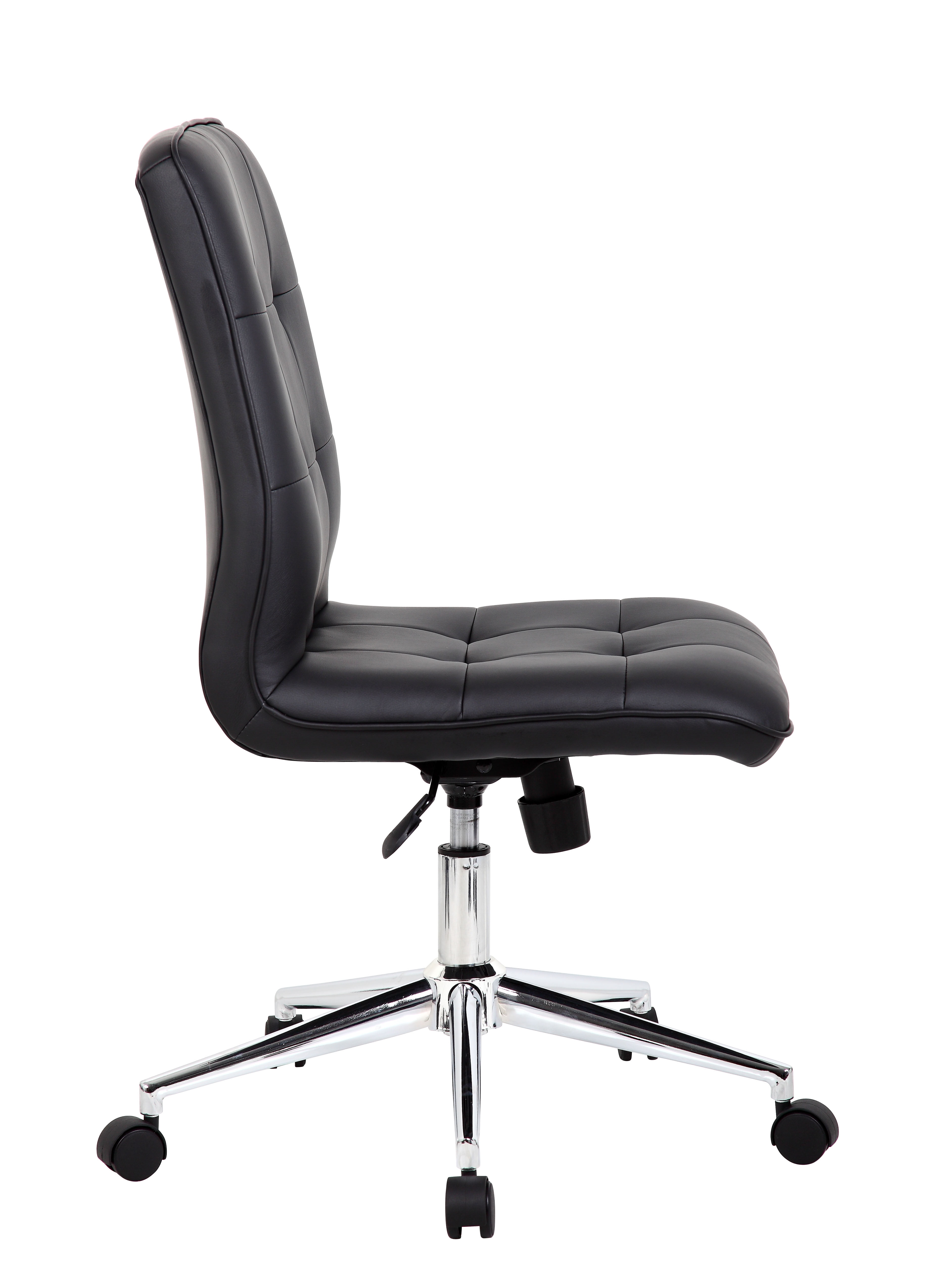 Boss Office Products Modern Faux Leather Tufted Ergonomic Office Swivel Chair, Black